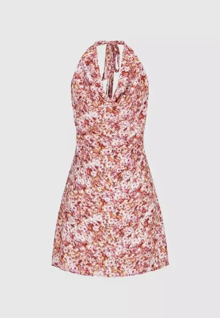 Halter Neck Floral Straight Dresses
