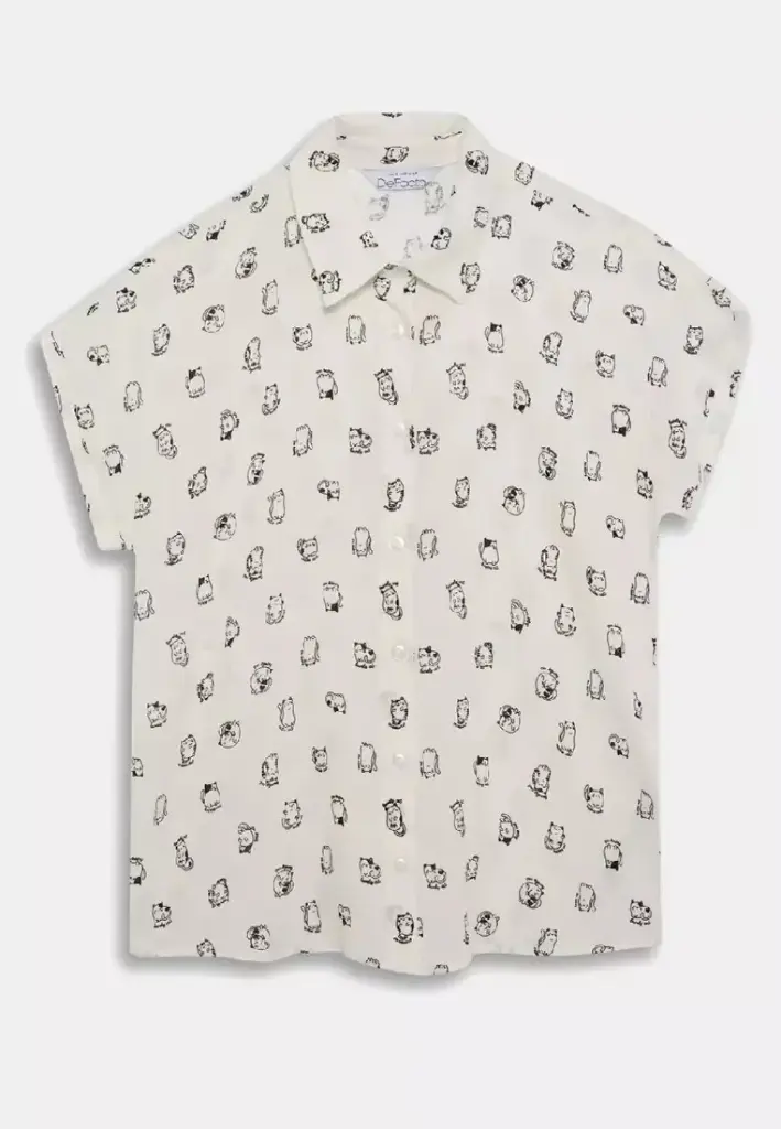 Coool Regular Fit Patterned Viscose Short Sleeve Shirt 