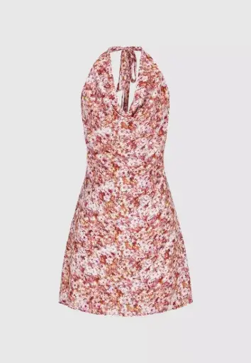 Halter Neck Floral Straight Dresses