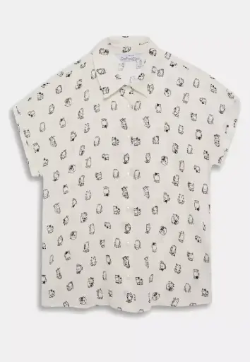 Coool Regular Fit Patterned Viscose Short Sleeve Shirt 